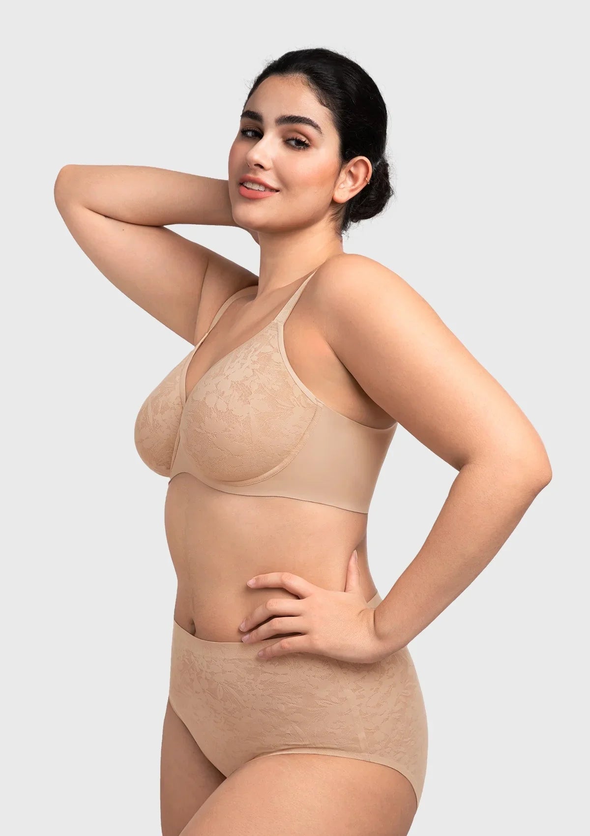 HSIA Auri Seamless Lace Support Bra Full Coverage Underwire Comfort Fit