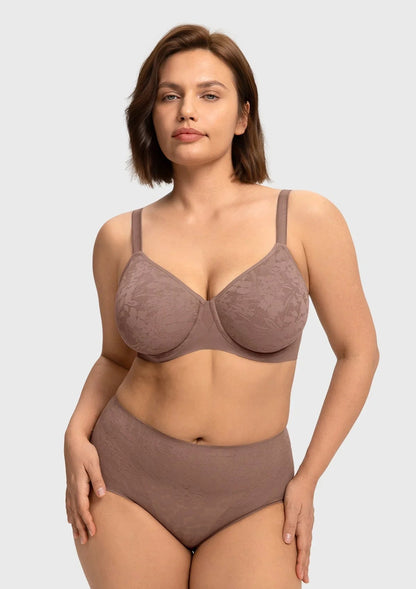 HSIA Auri Seamless Lace Support Bra Full Coverage Underwire Comfort Fit