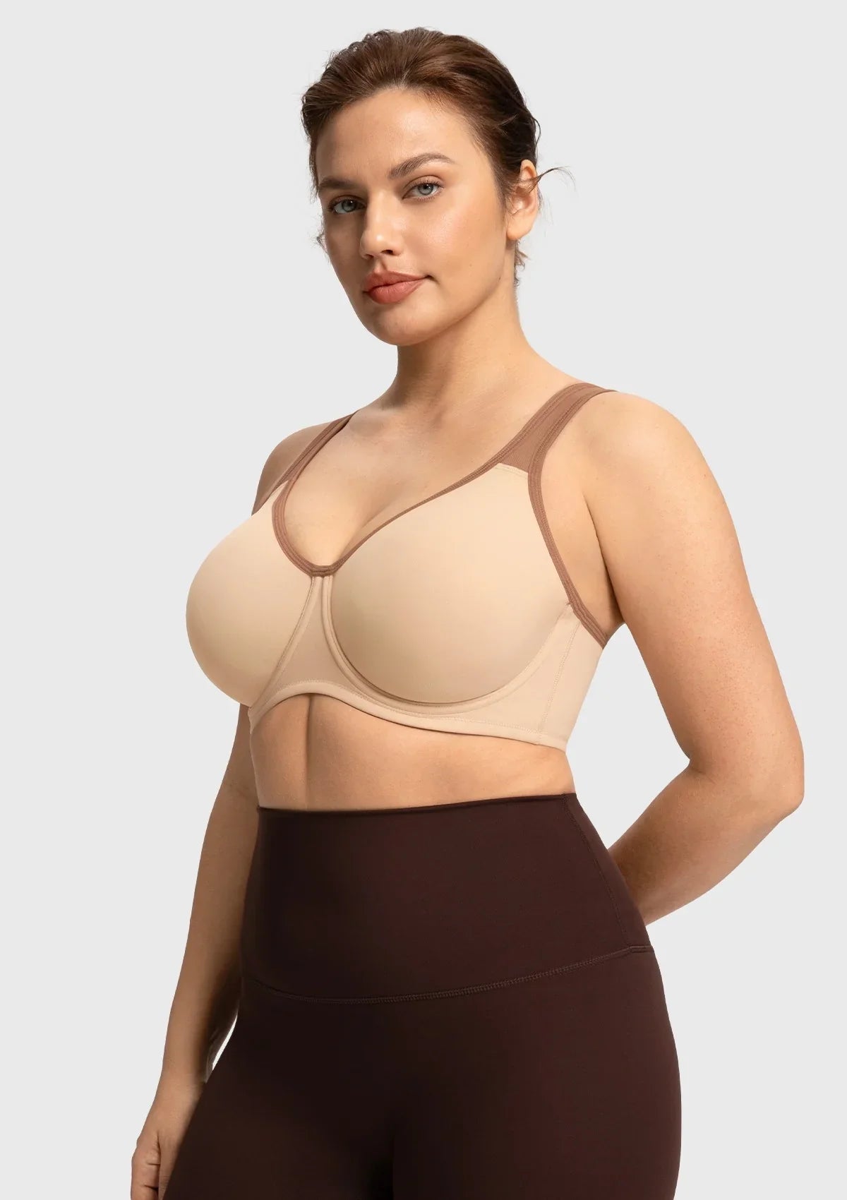 ComfyArc Unlined Outside Underwire Racerback Sports Bra
