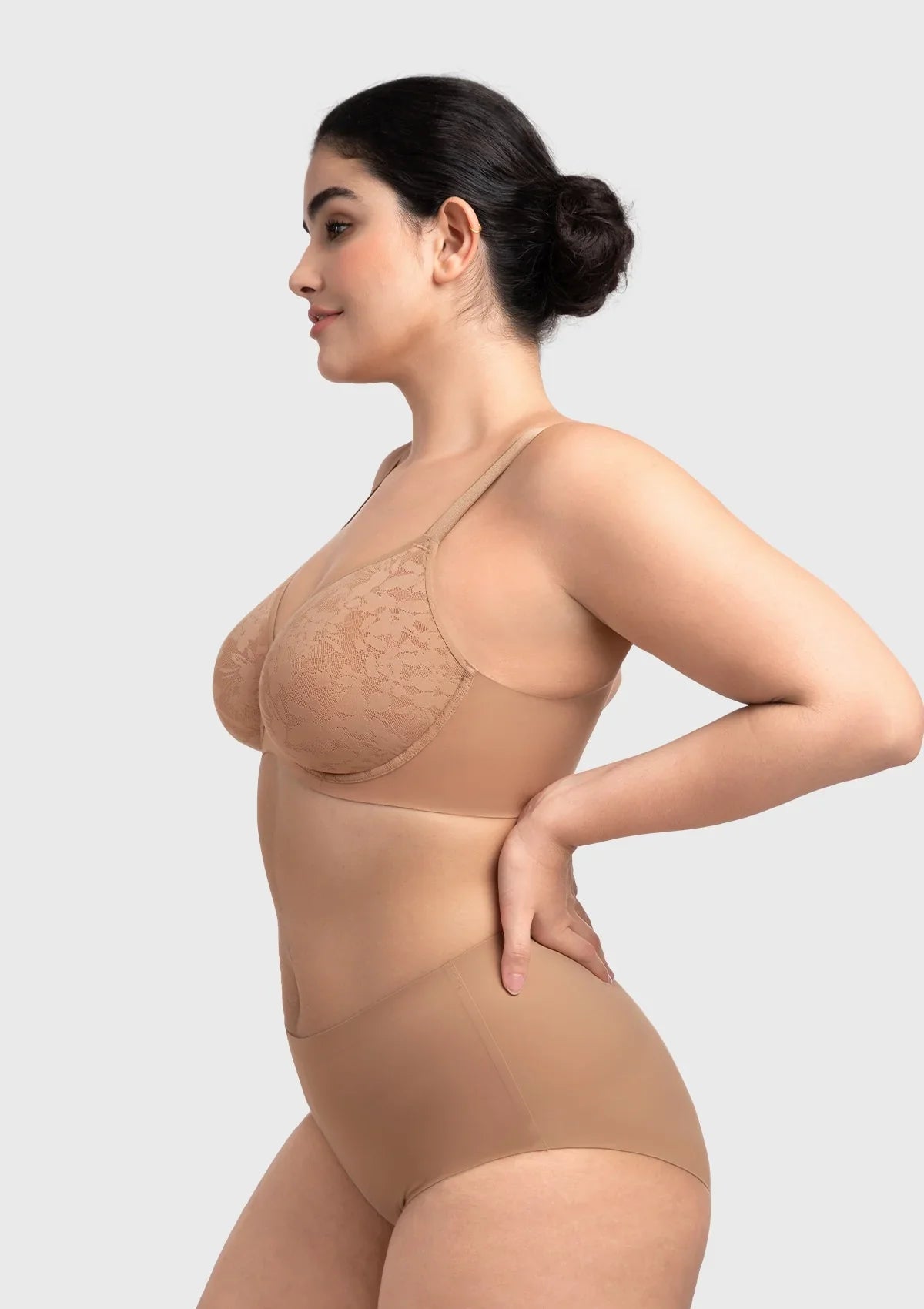 HSIA Auri Seamless Lace Support Bra Full Coverage Underwire Comfort Fit