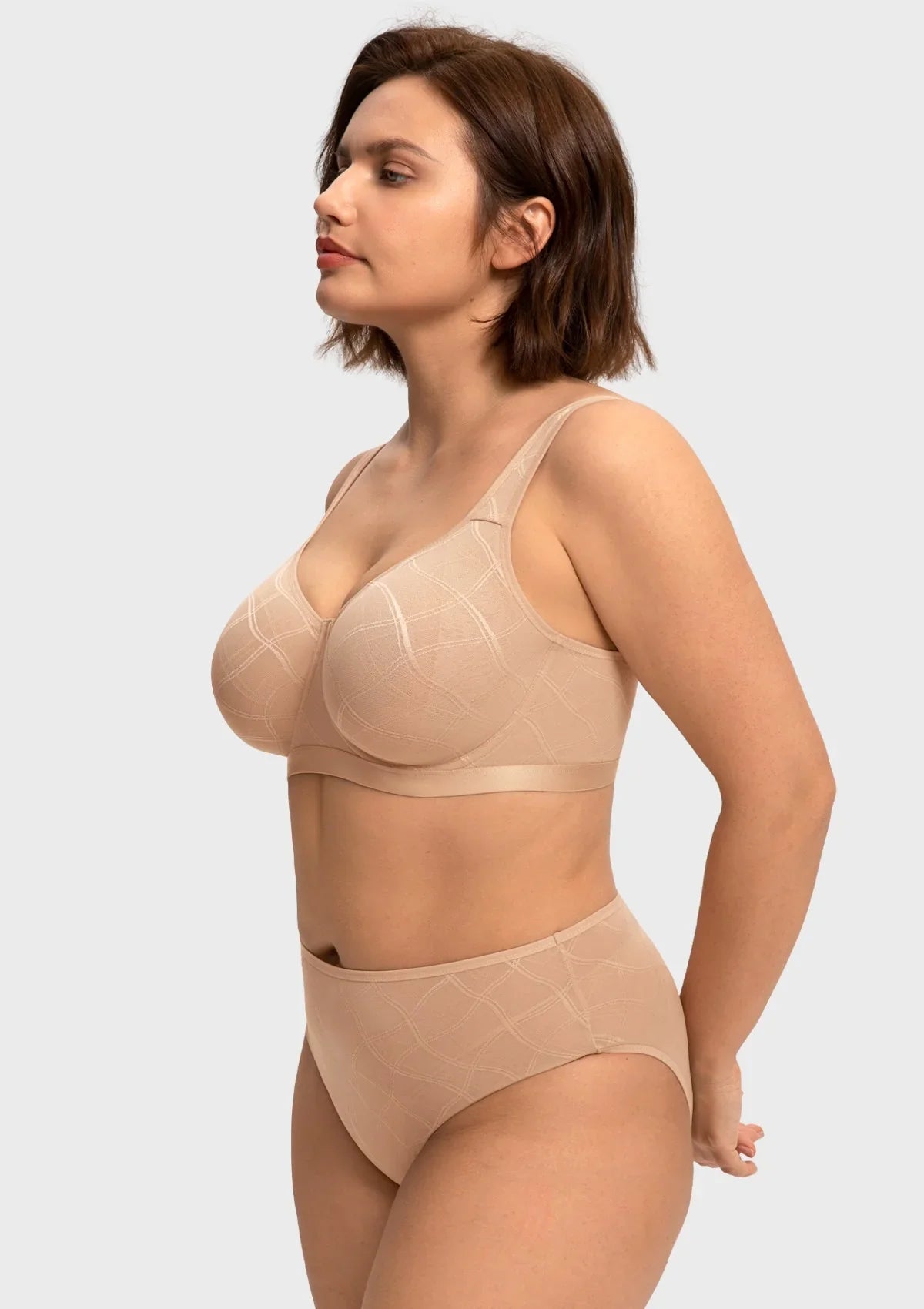 HSIA Skylark Breathable Lightweight Supportive Jacquard Mesh Wide Strap 3/4 Cup Comfort Bra