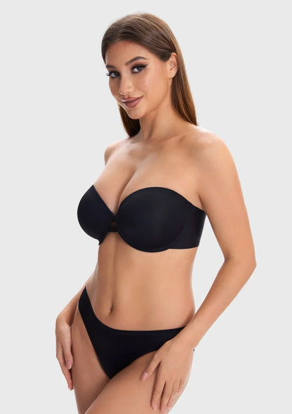 Juliette Bandless Seamless Push Up Strapless Underwire Bra