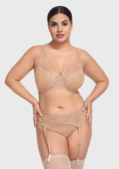 HSIA Renna Holiday Embroidered Pink Mesh Thong Underwear