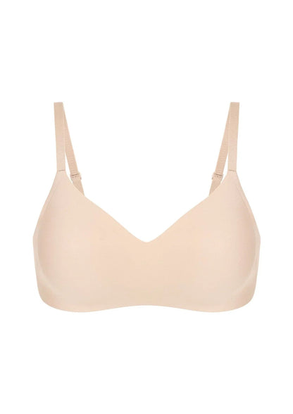 HSIA Ada Buttery Soft V-Neck Wireless Comfortable Bra No Underwire Supportive T-shirt Push Up Bralettes Plunge Seamless