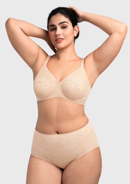 HSIA Auri Seamless Lace Support Bra Full Coverage Underwire Comfort Fit