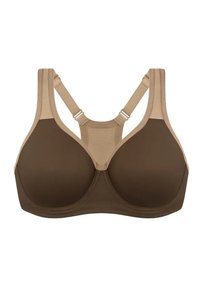 ComfyArc Unlined Outside Underwire Racerback Sports Bra