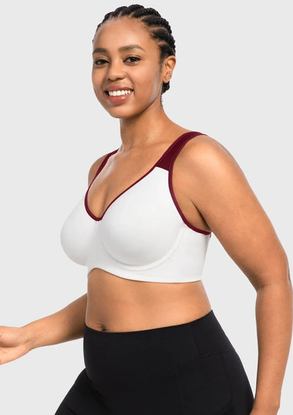 ComfyArc Unlined Outside Underwire Racerback Sports Bra