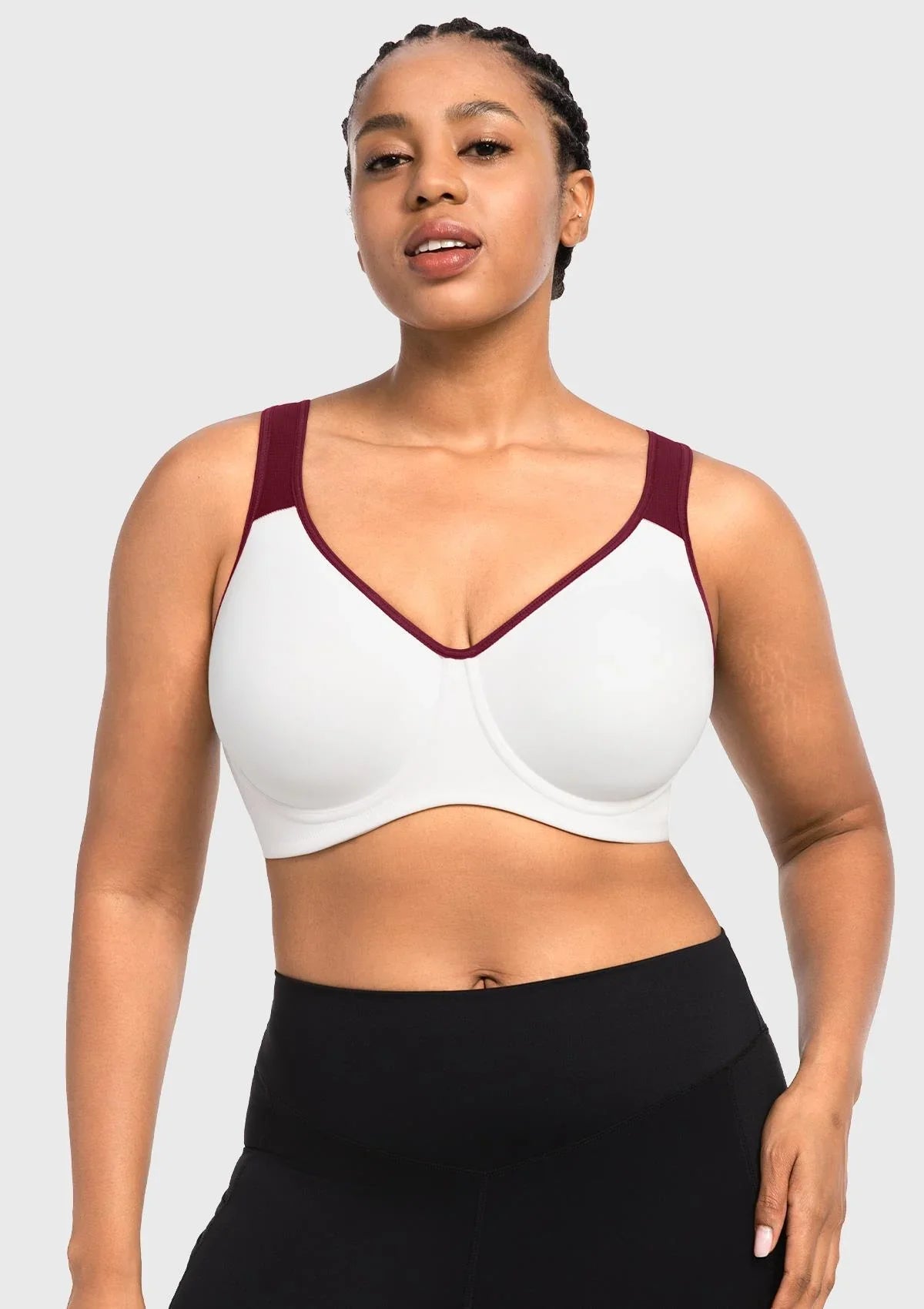 ComfyArc Unlined Outside Underwire Racerback Sports Bra