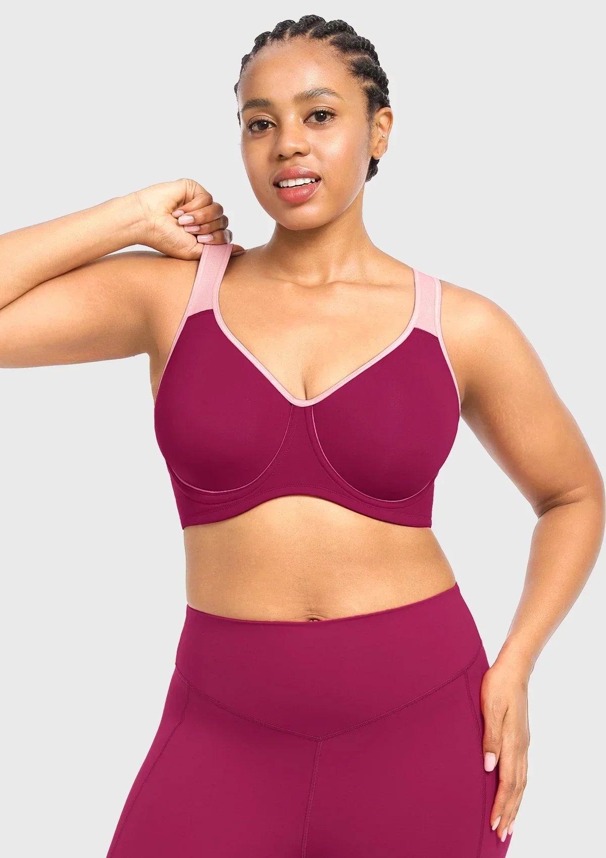 ComfyArc Unlined Outside Underwire Racerback Sports Bra