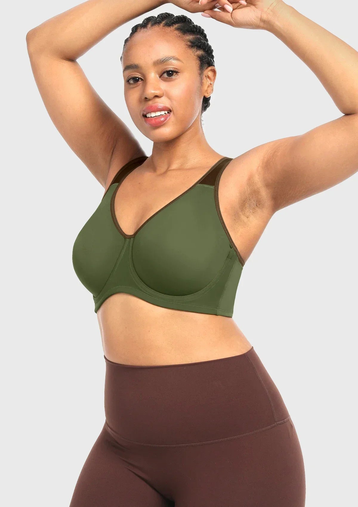 ComfyArc Unlined Outside Underwire Racerback Sports Bra