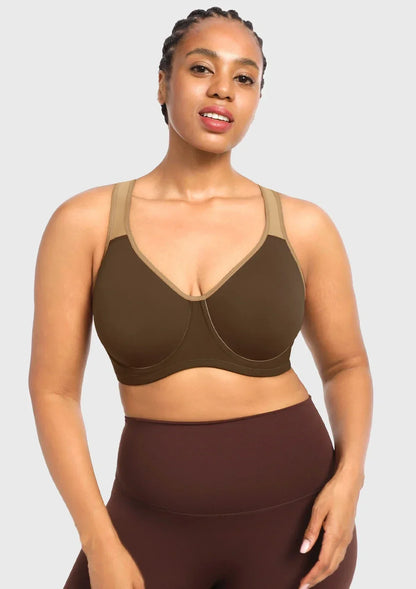ComfyArc Unlined Outside Underwire Racerback Sports Bra