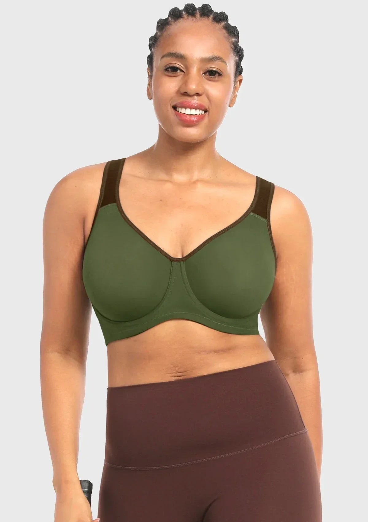 ComfyArc Unlined Outside Underwire Racerback Sports Bra