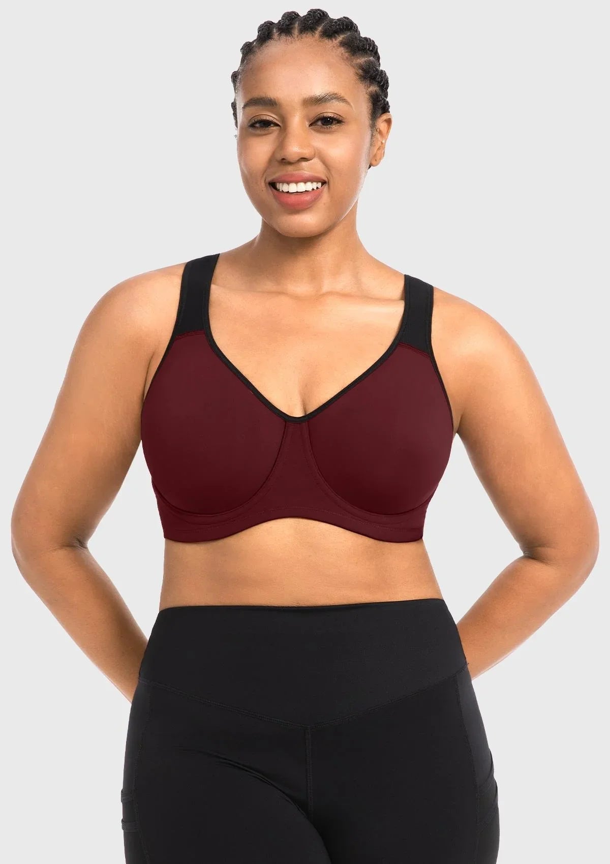 ComfyArc Unlined Outside Underwire Racerback Sports Bra