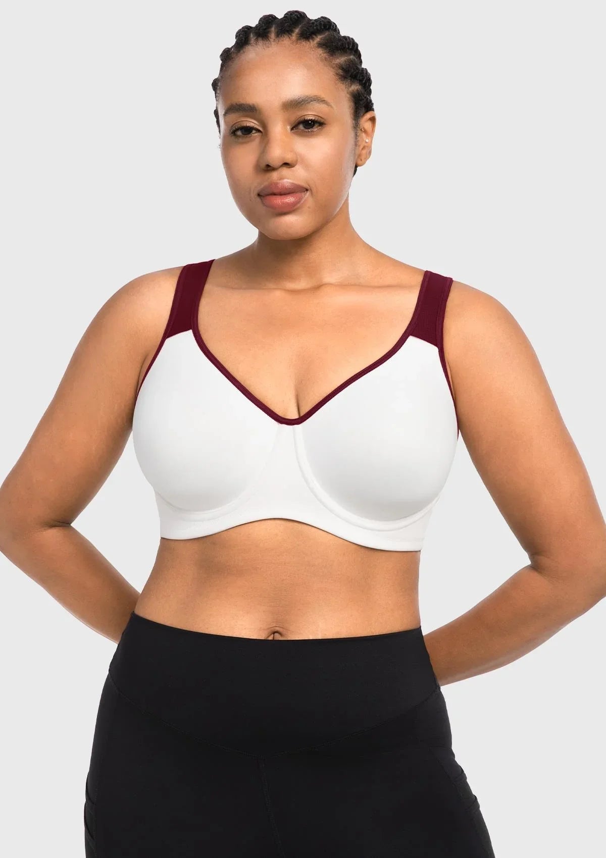 ComfyArc Unlined Outside Underwire Racerback Sports Bra
