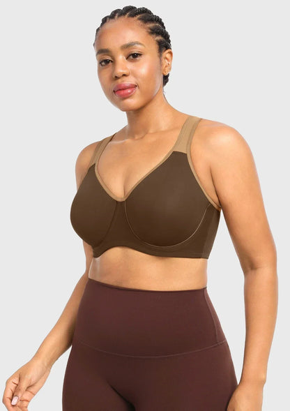 ComfyArc Unlined Outside Underwire Racerback Sports Bra