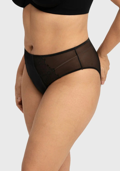 Dahlia Elegant Embroidered Lace High Waist Panty