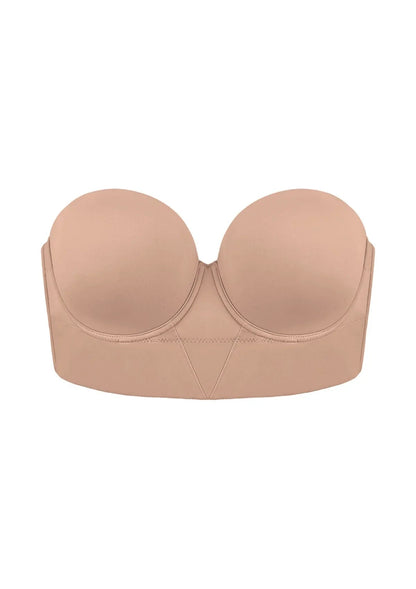Daisy Smooth Beige Lightly Padded Longline Underwire Strapless Balconette Bra