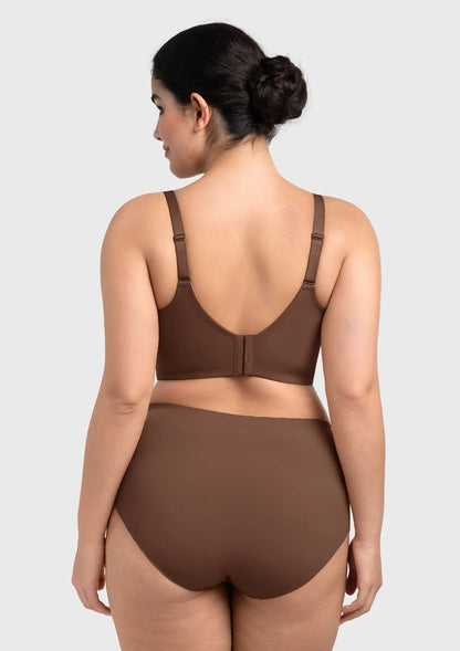 HSIA Delia Plus Size Lightly Padded Seamless Full Coverage Underwire Longline T-Shirt Bra for Fuller Bust