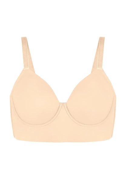 HSIA Delia Plus Size Lightly Padded Seamless Full Coverage Underwire Longline T-Shirt Bra for Fuller Bust