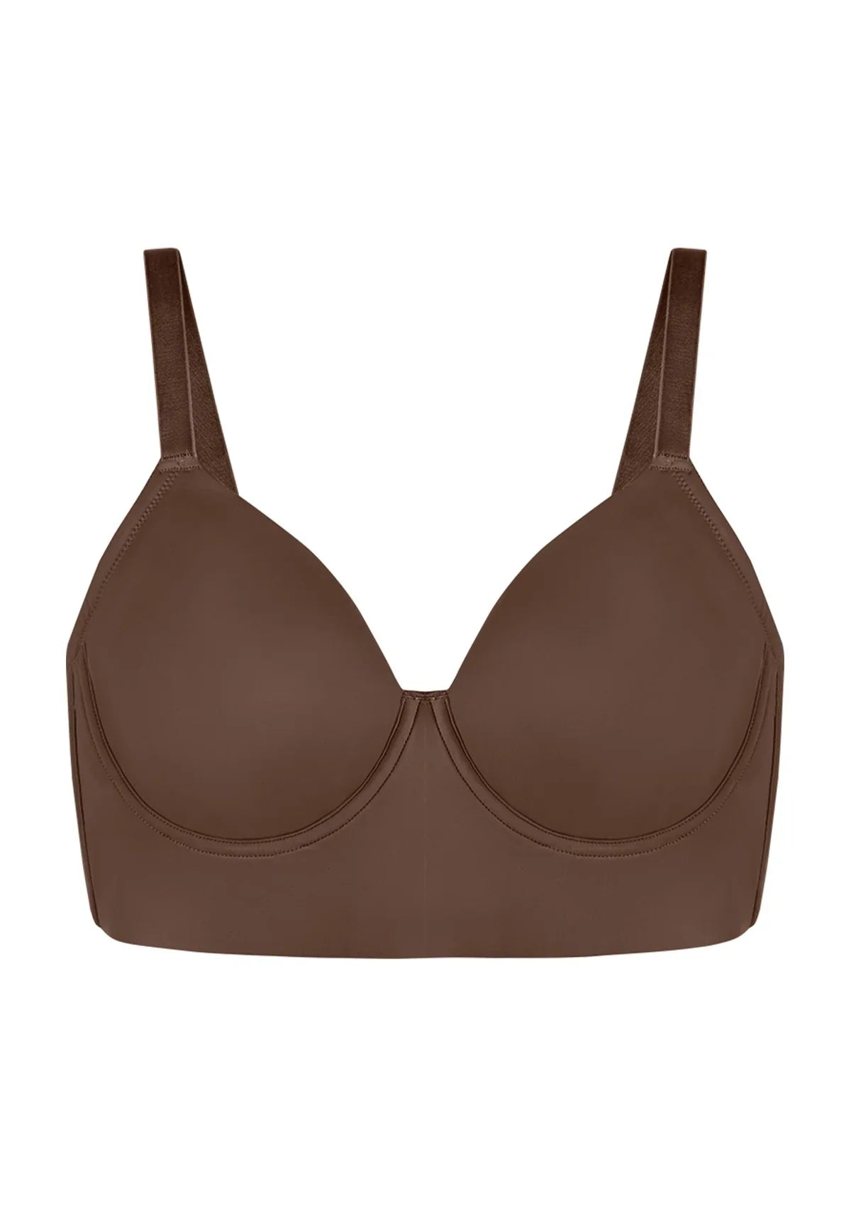 HSIA Delia Plus Size Lightly Padded Seamless Full Coverage Underwire Longline T-Shirt Bra for Fuller Bust