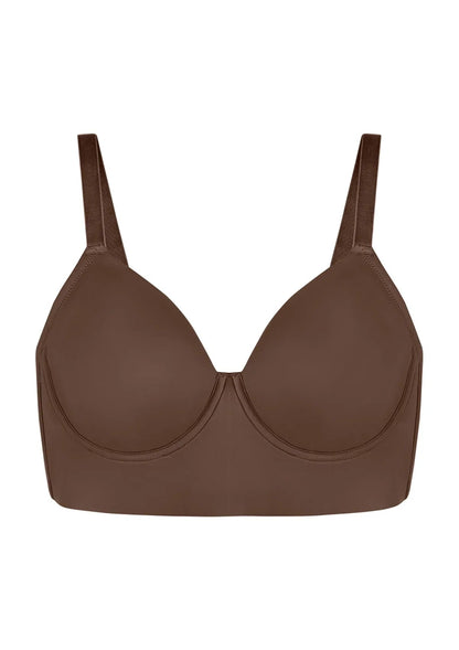 HSIA Delia Plus Size Lightly Padded Seamless Full Coverage Underwire Longline T-Shirt Bra for Fuller Bust