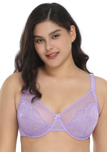 Enchante Lace Unlined Full Coverage Underwire Bra