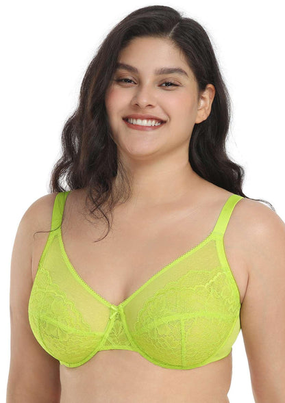 Enchante Lace Unlined Full Coverage Underwire Bra