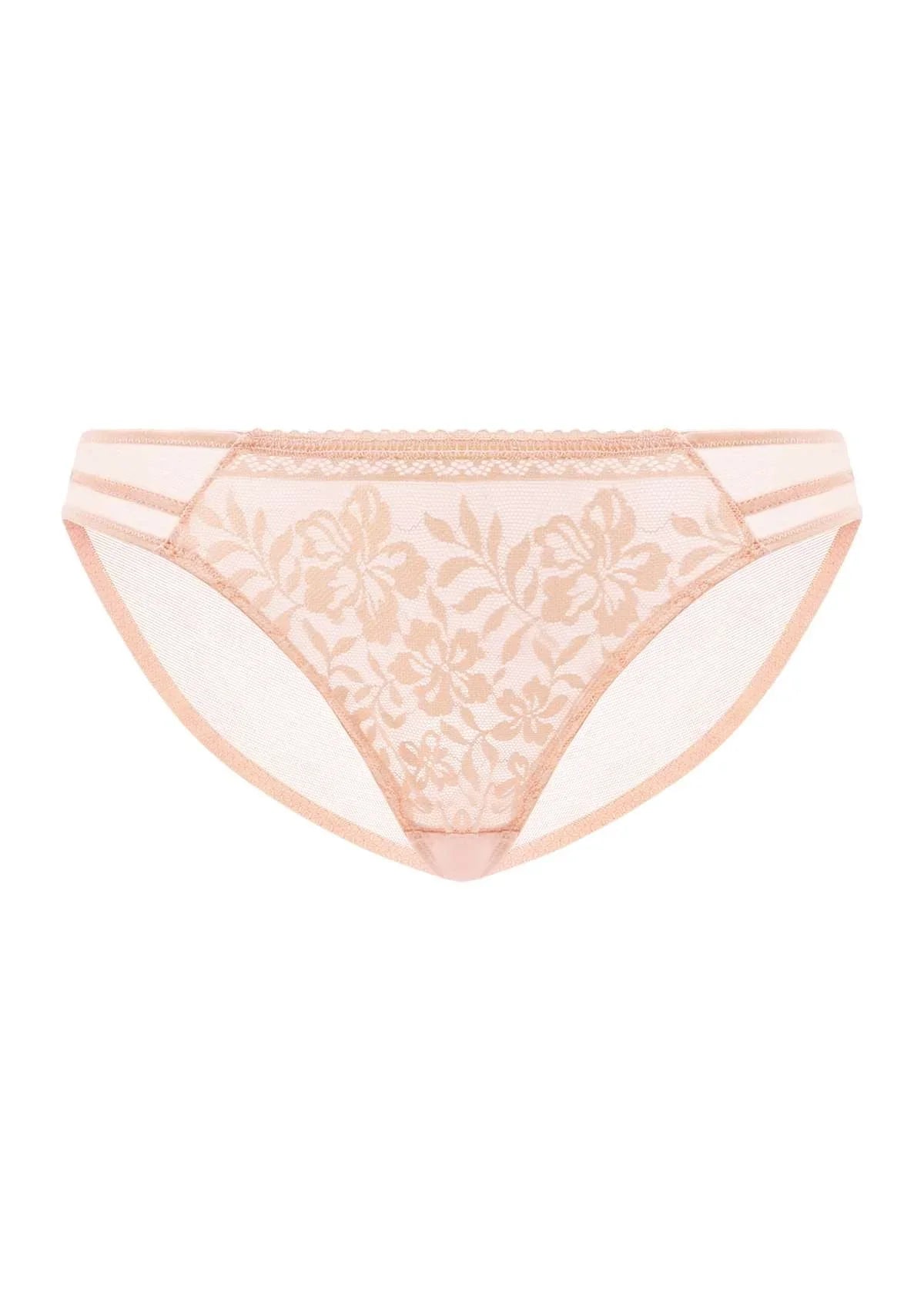 Gladioli Peach Floral Lace Bikini Underwear
