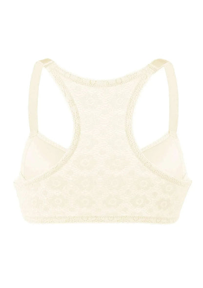 Serena Front-Close Champagne Lace-Back Racerback Underwire Bra Set