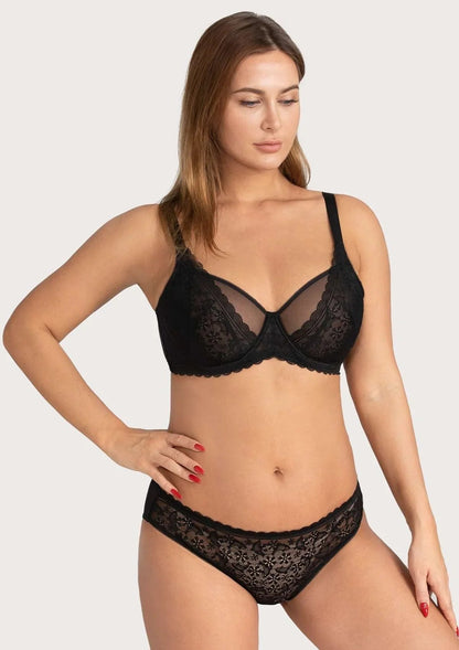 HSIA Lace Dolphin Black Underwire Bra