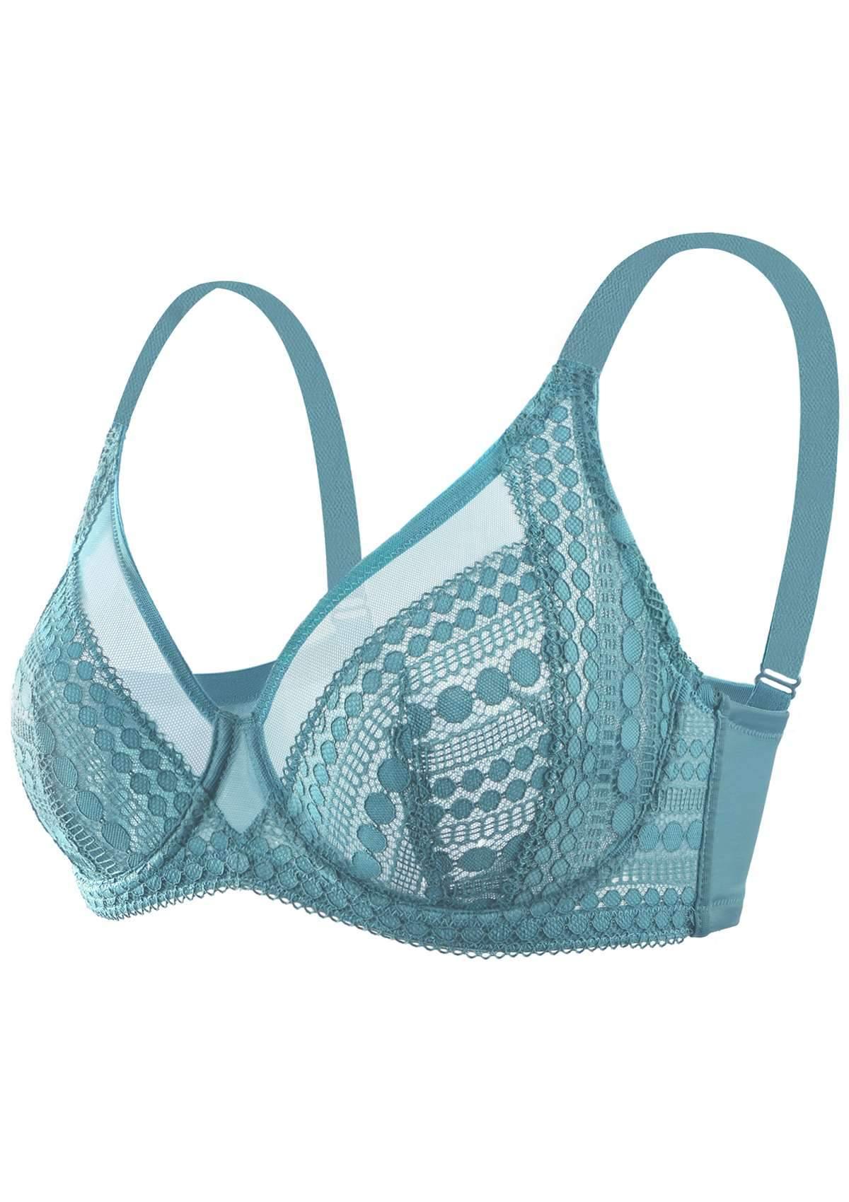 HSIA Polka Dot Sexy Brittany Blue Lace Bra