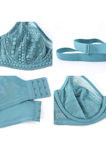 HSIA Polka Dot Sexy Brittany Blue Lace Bra