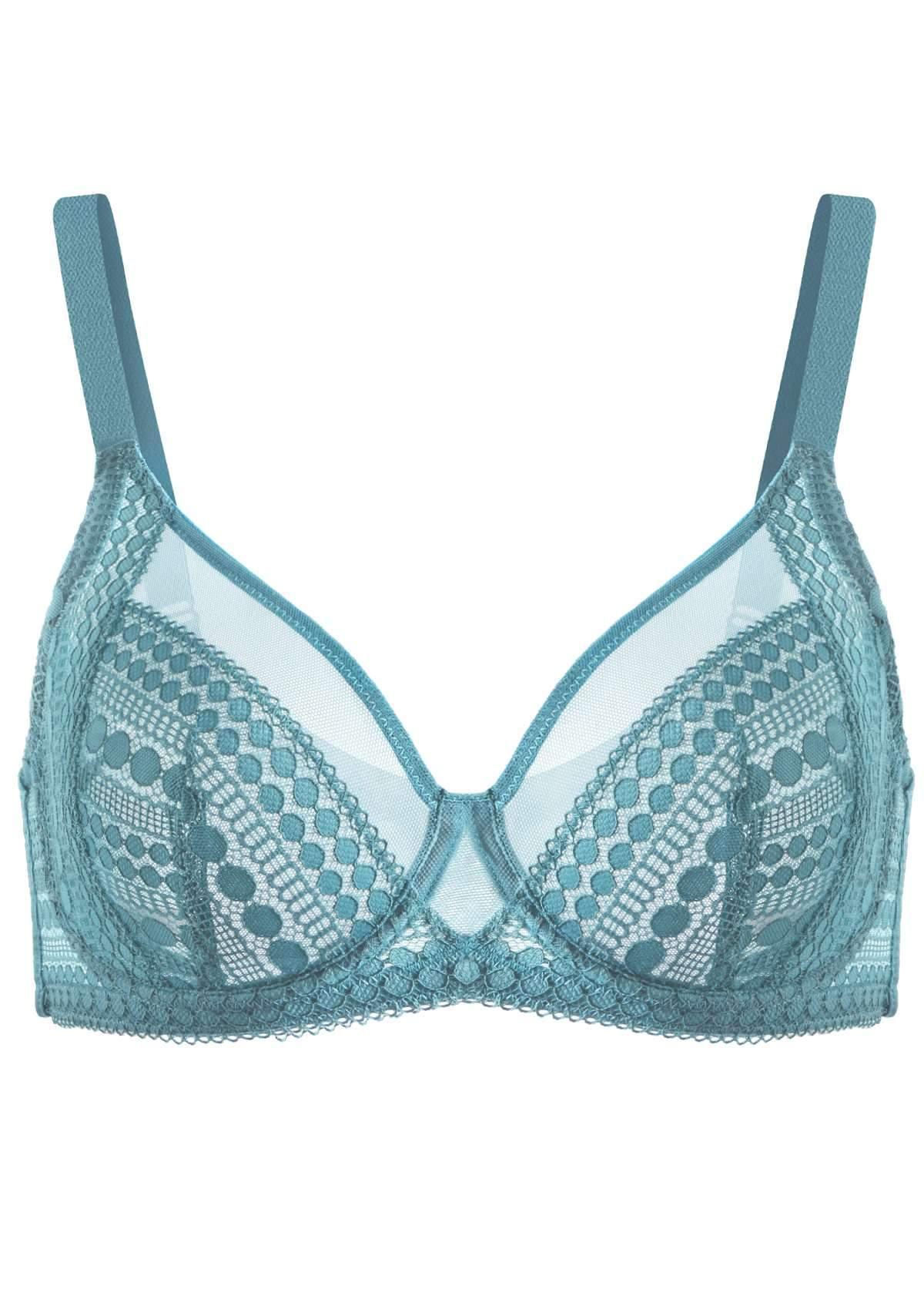 HSIA Polka Dot Sexy Brittany Blue Lace Bra