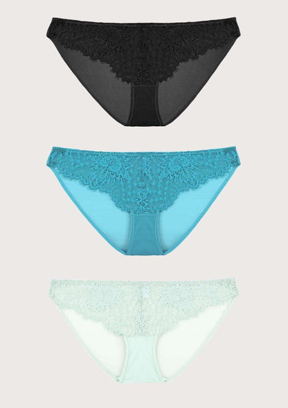 HSIA Sunflower Exquisite Lace Bikini Panties 3 Pack