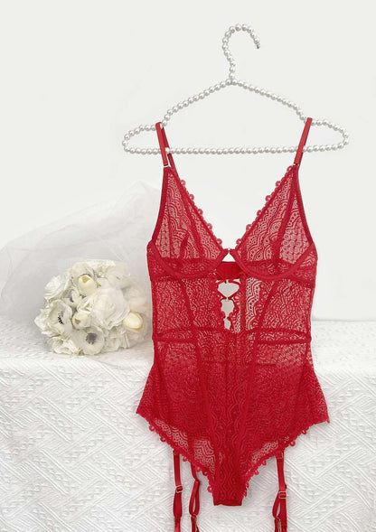 Lovelush Unlined Underwire Lace Low Back Teddy