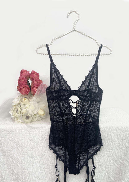 MOMSHIP Unlined Underwire Lace Low Back Teddy