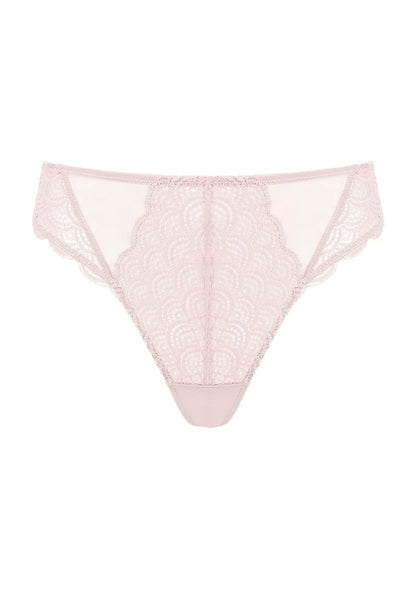 Mermaid Scales High Waist Lace Thong Panty