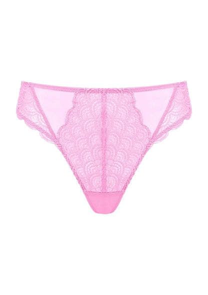Mermaid Scales High Waist Lace Thong Panty