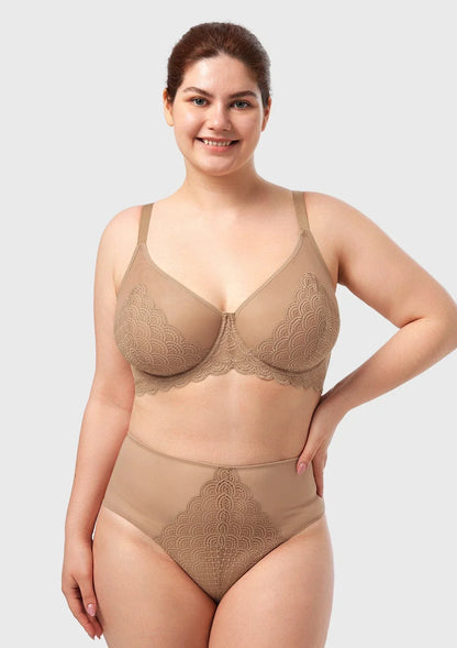 Mermaid Scales Lace Unlined Bra