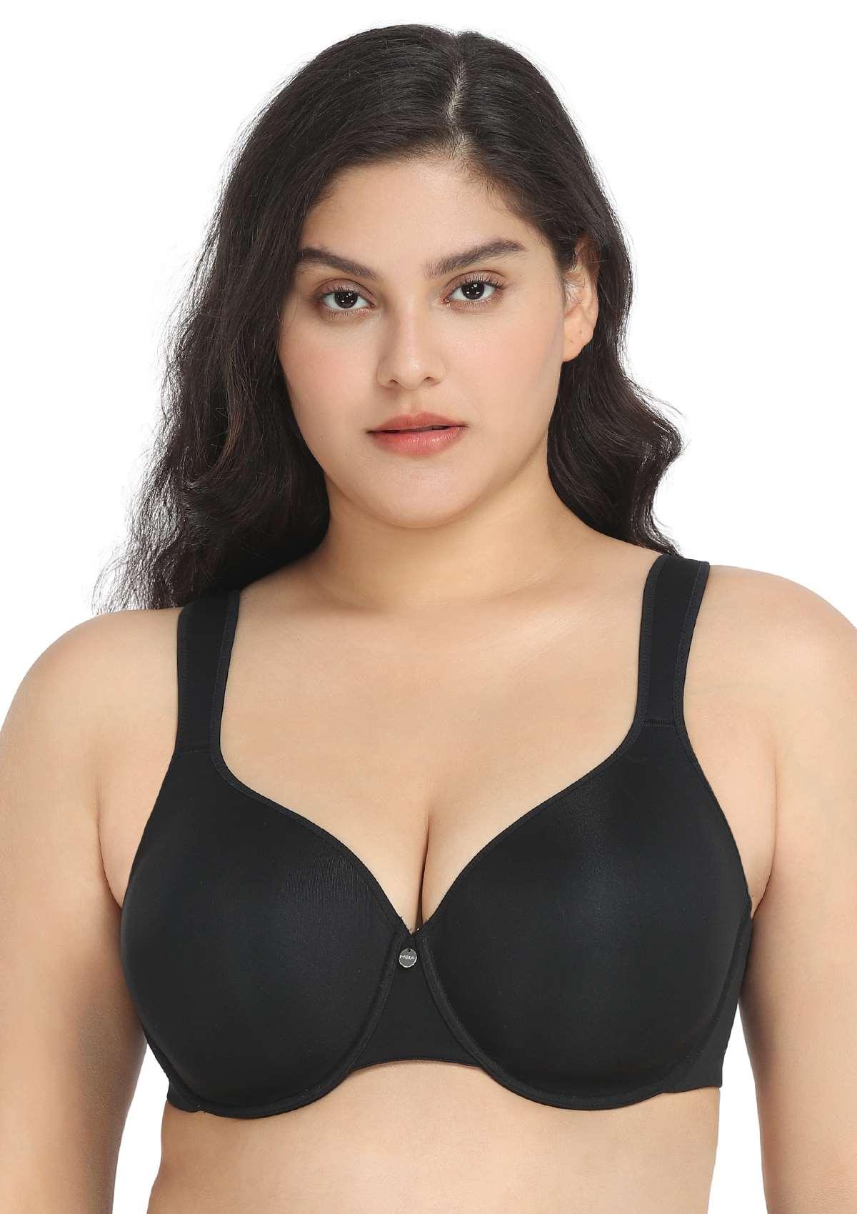 Patricia T-shirt Black Lightly Padded Underwire Minimizer Bra