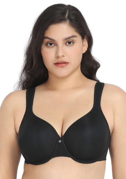 Patricia T-shirt Black Lightly Padded Underwire Minimizer Bra