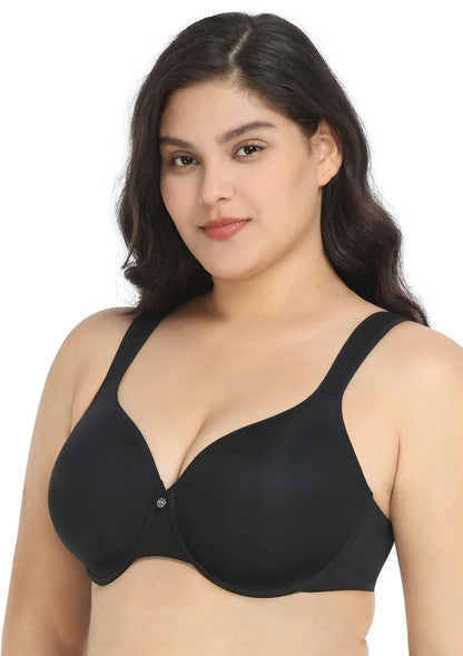 Patricia T-shirt Black Lightly Padded Underwire Minimizer Bra