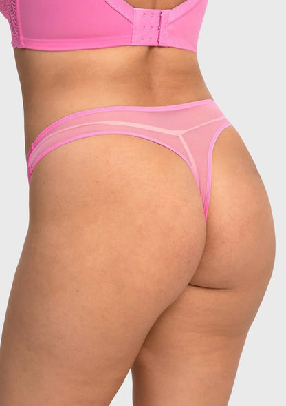Mermaid Scales High Waist Lace Thong Panty