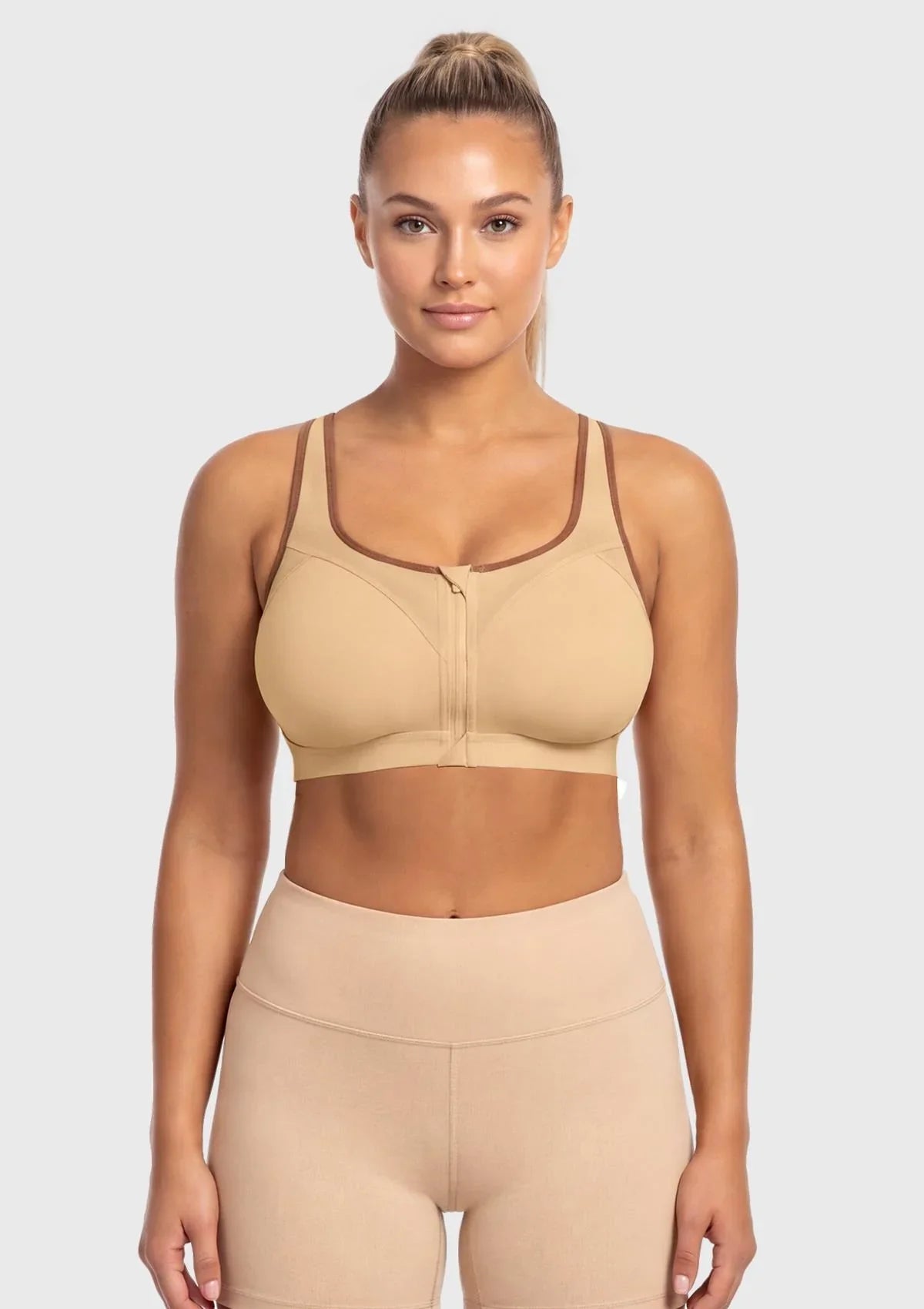 Speed Race Plus Size Front-Zip High Impact Sports Bra