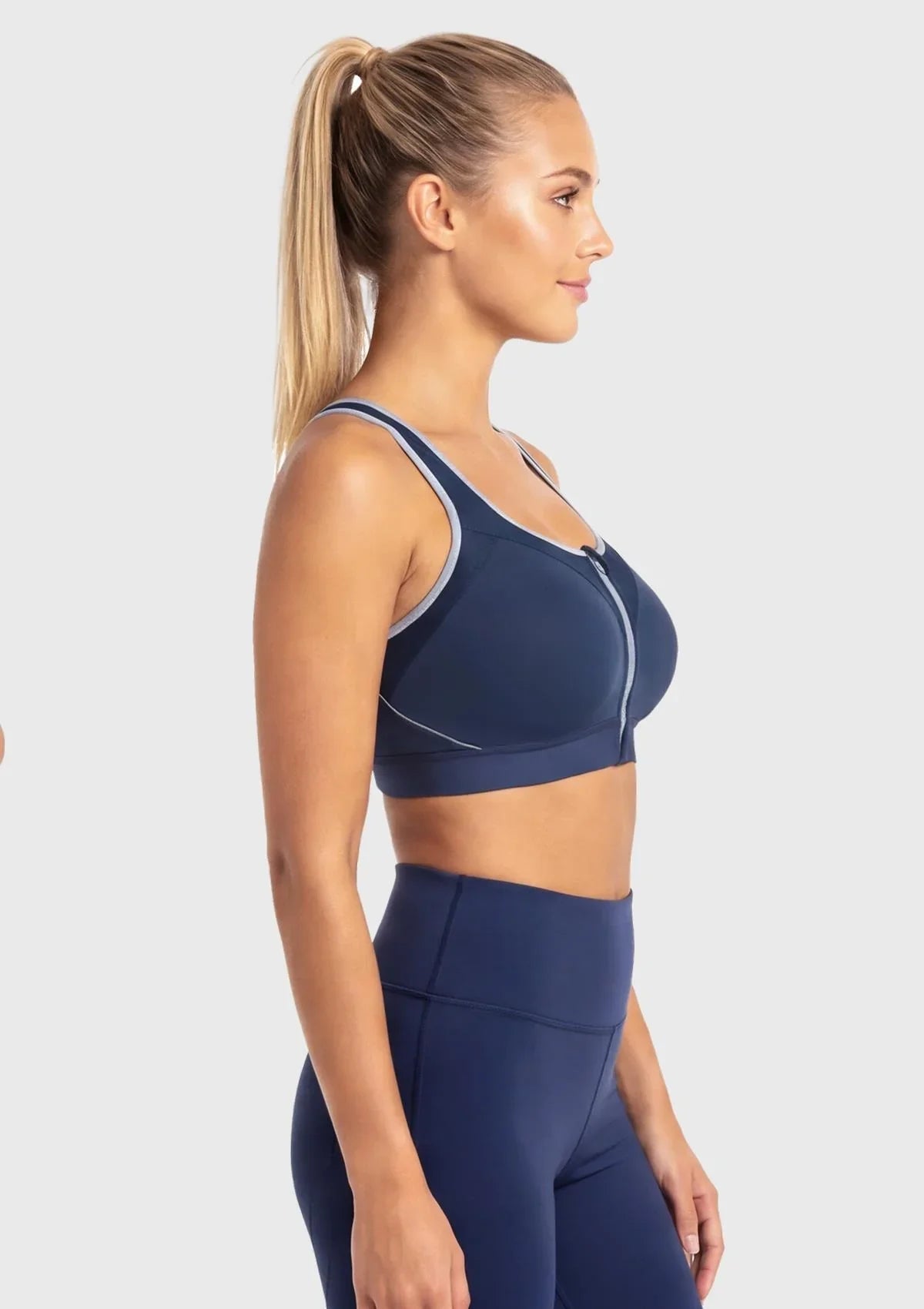 Speed Race Plus Size Front-Zip High Impact Sports Bra