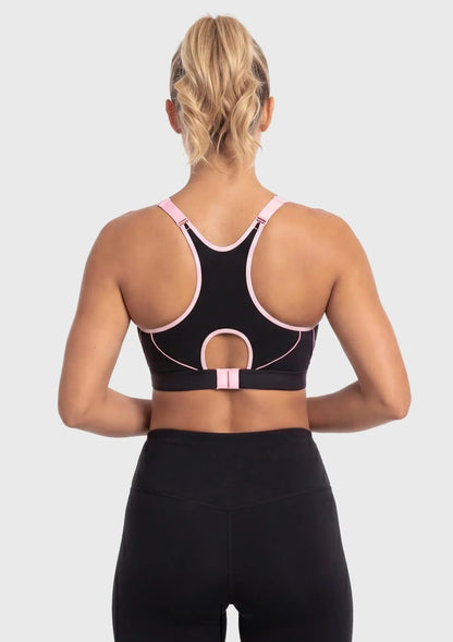 Speed Race Plus Size Front-Zip High Impact Sports Bra