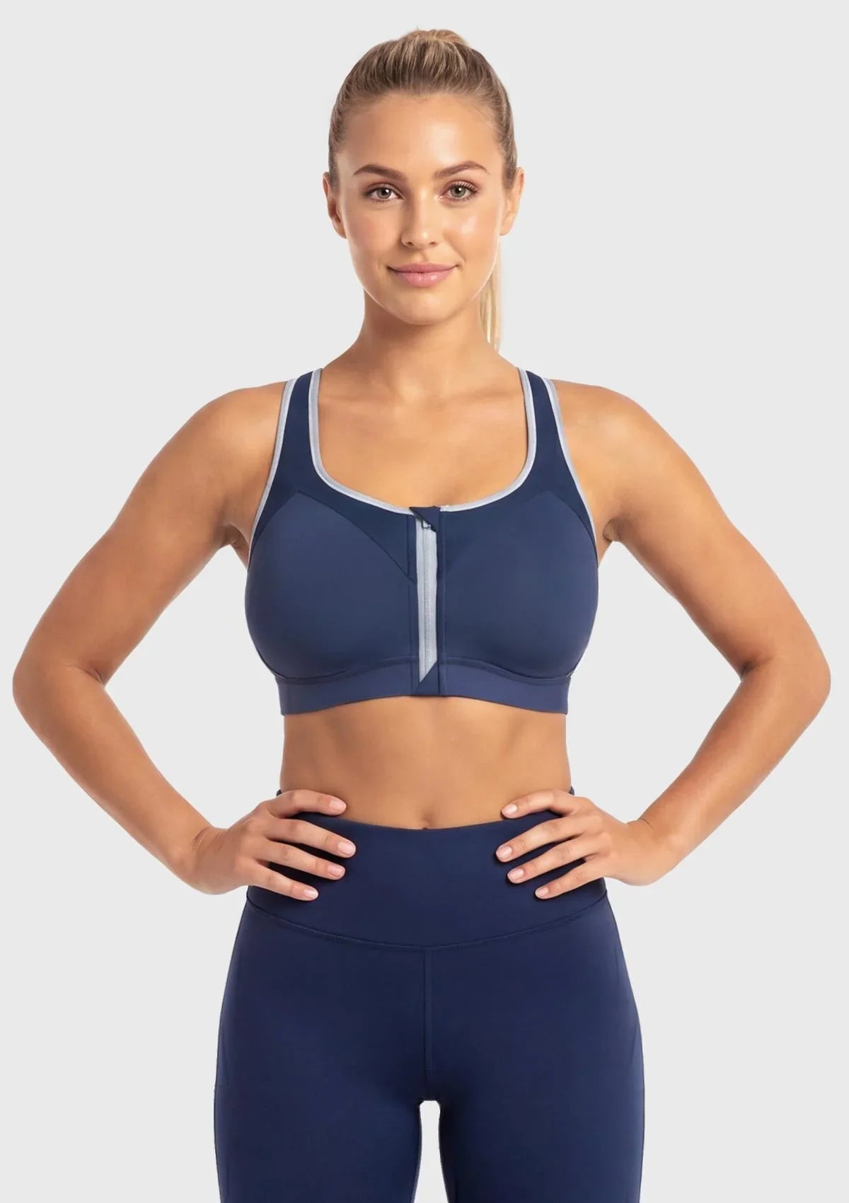 Speed Race Plus Size Front-Zip High Impact Sports Bra