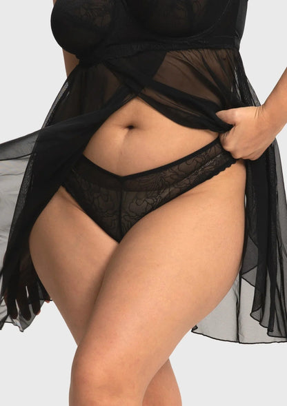 HSIA Stella Sheer Floral Lace Bikini Panty Smooth Invisible Matching Babydoll