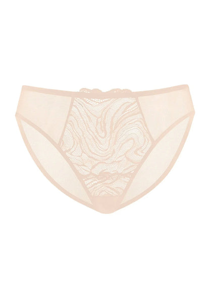 Serenata Floral High-Rise Sheer Mesh Lace Bikini Undewear