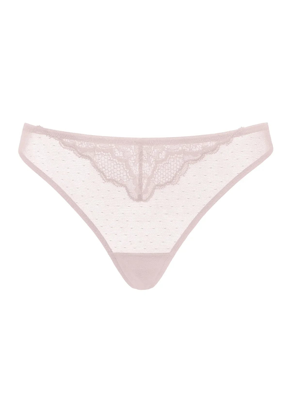 Enchante Floral Lace Sheer Mesh Back Thong Undewear